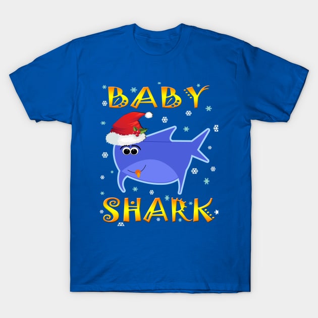 Christmas Baby Shark Funny Design Gift Idea T-Shirt by werdanepo